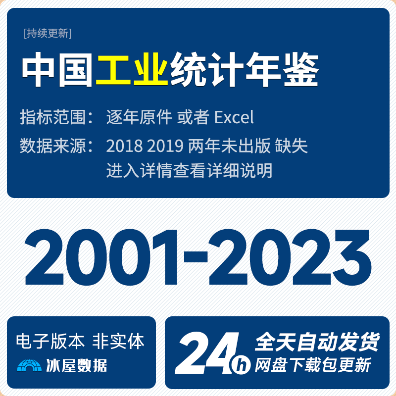 N1132-【更新2022】中国工业统计年鉴2001-2022年逐年原件或Excel版本_预览图